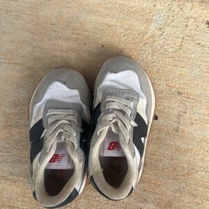 New Balance Kids Gray, White and Black Lace-Up Sneakers